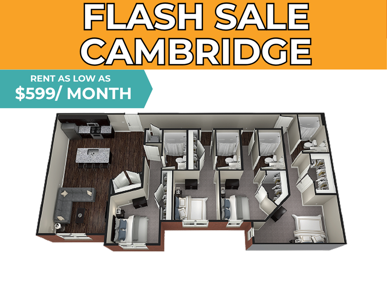 4BR/4BA – Cambridge floor plan