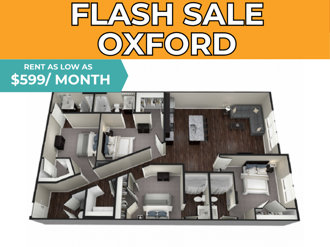 4BR/4BA – Oxford floor plan