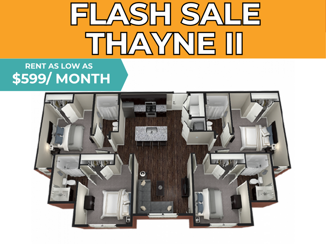 4BR/4BA – Thayne II floor plan
