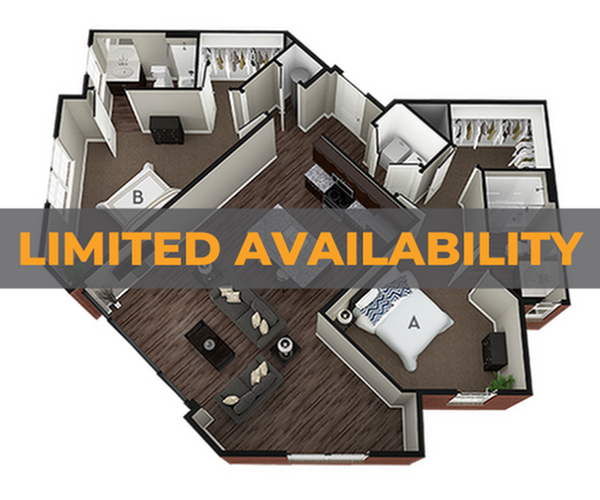 2BR/2BA – Bradford floor plan