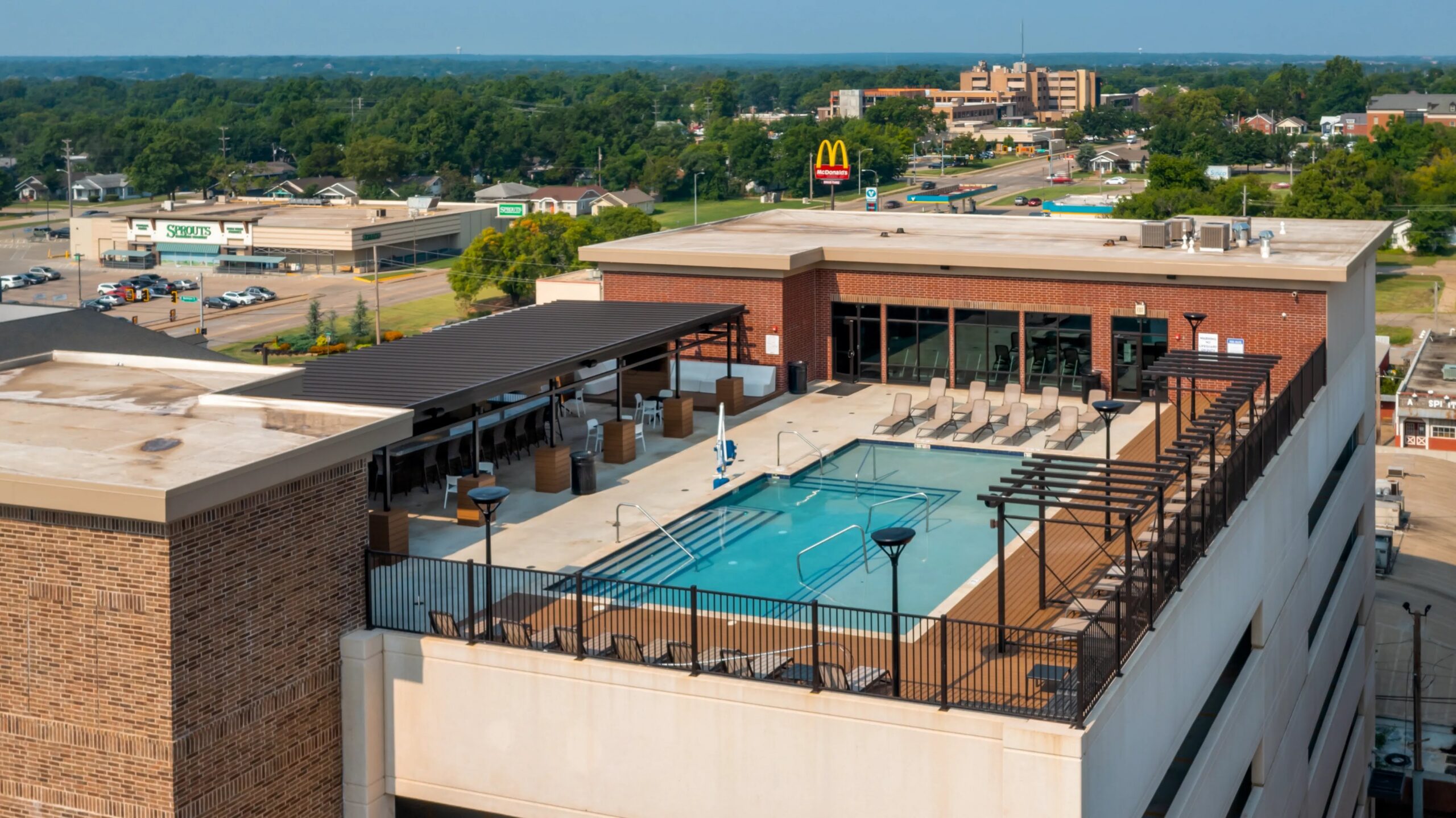 Rooftop Pool at Midtown Student Apartments in Stillwater, OK