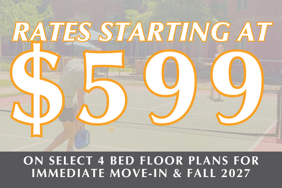 Midtown Stillwater Rates Starting at $599 on select 4-bedroom apartments